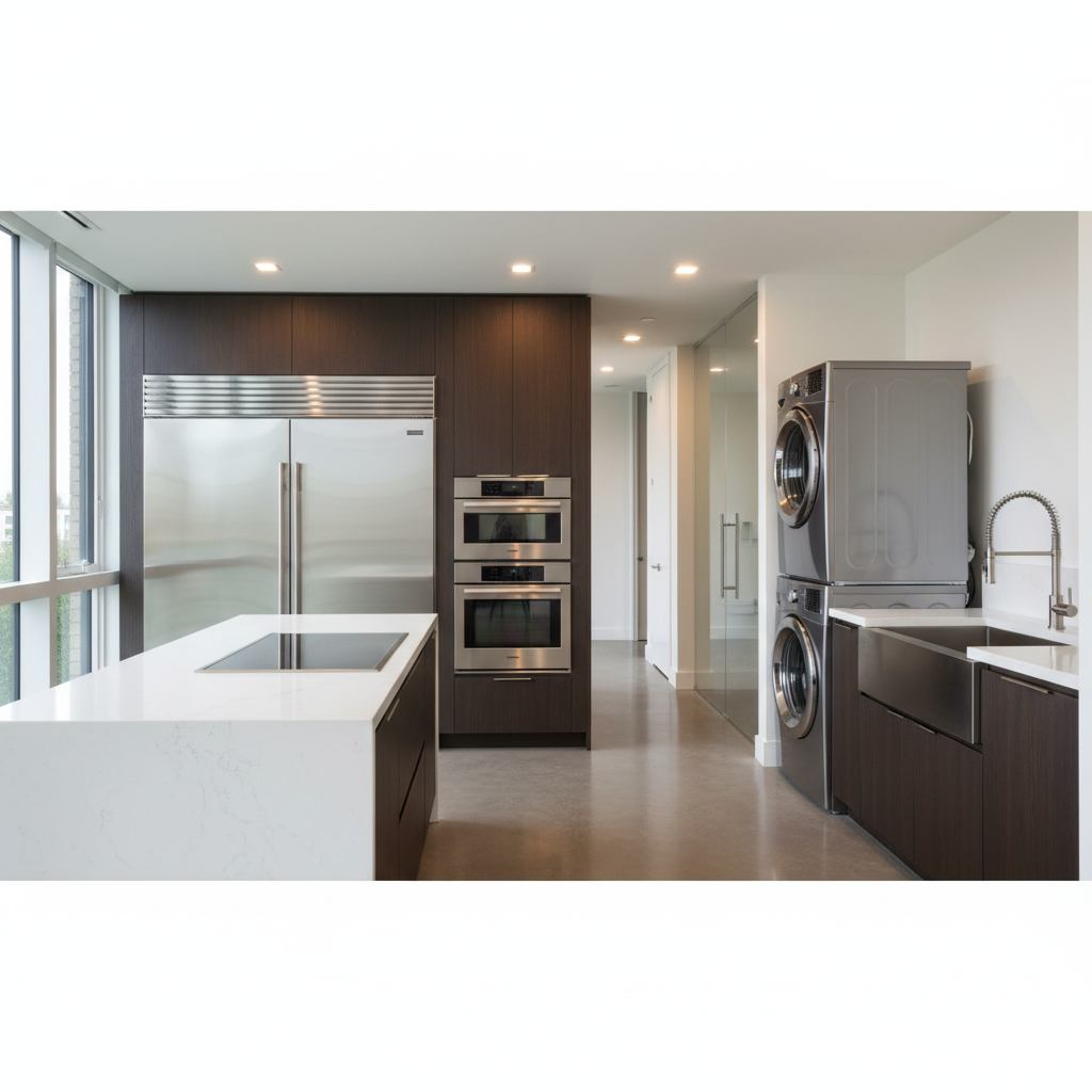 Premium kitchen and laundry appliance suite